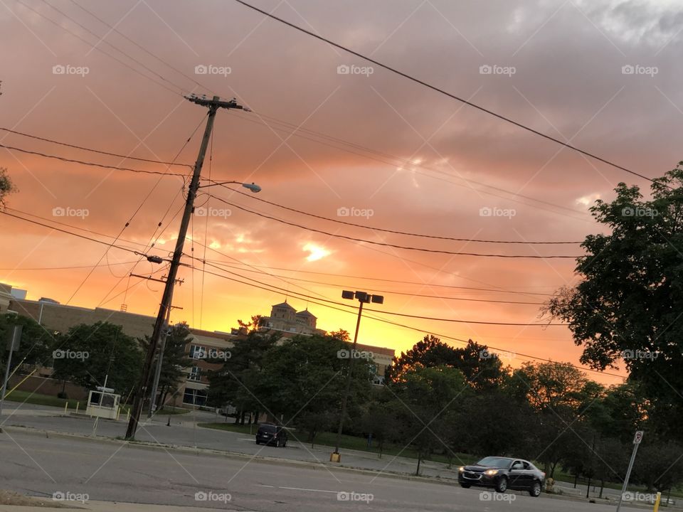 The beautiful sunset in Michigan