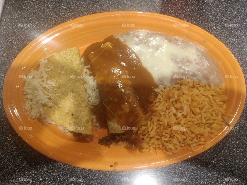 Taco, Enchilada Plate