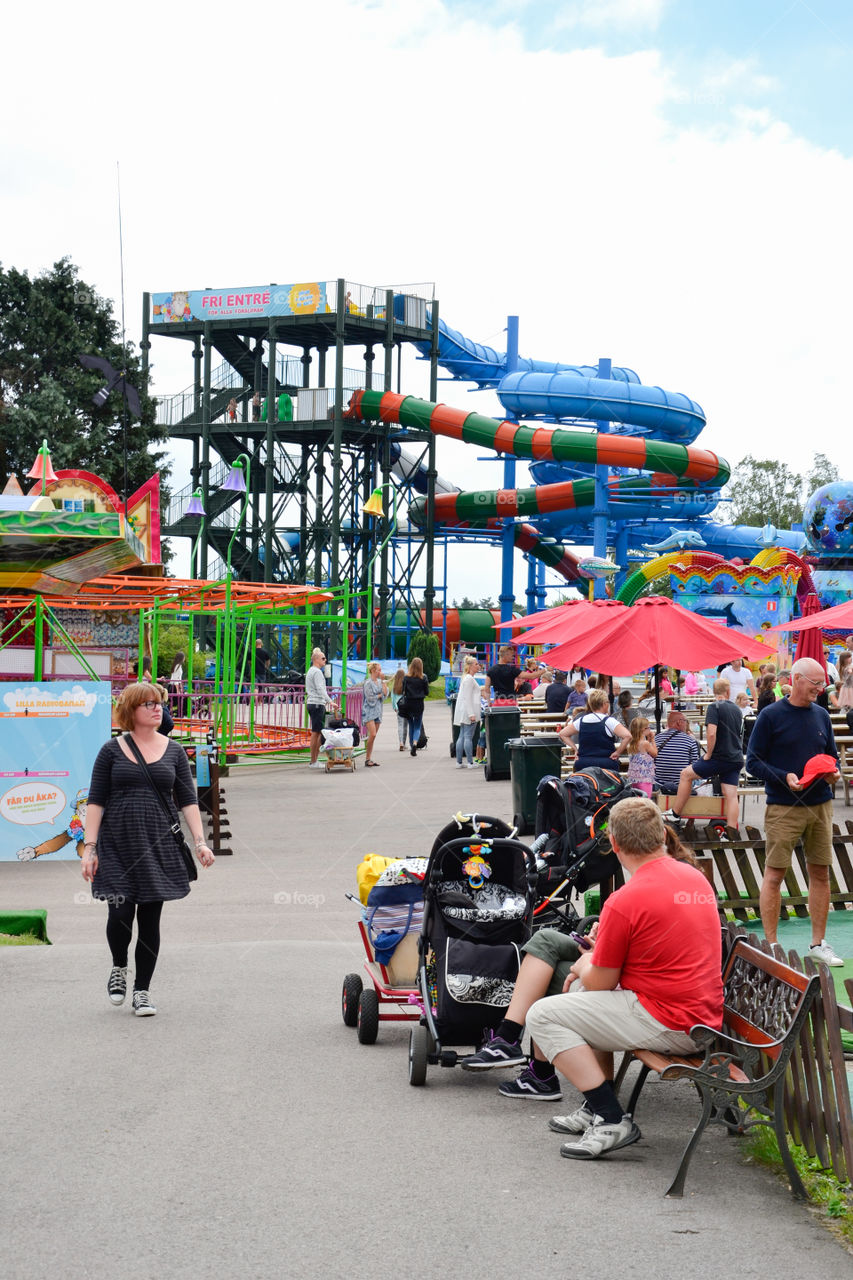 Halmstad adventure land in Sweden. A popular theme park.