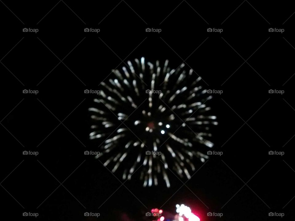 Blue Burst. 4th of July fireworks, Jackson AL