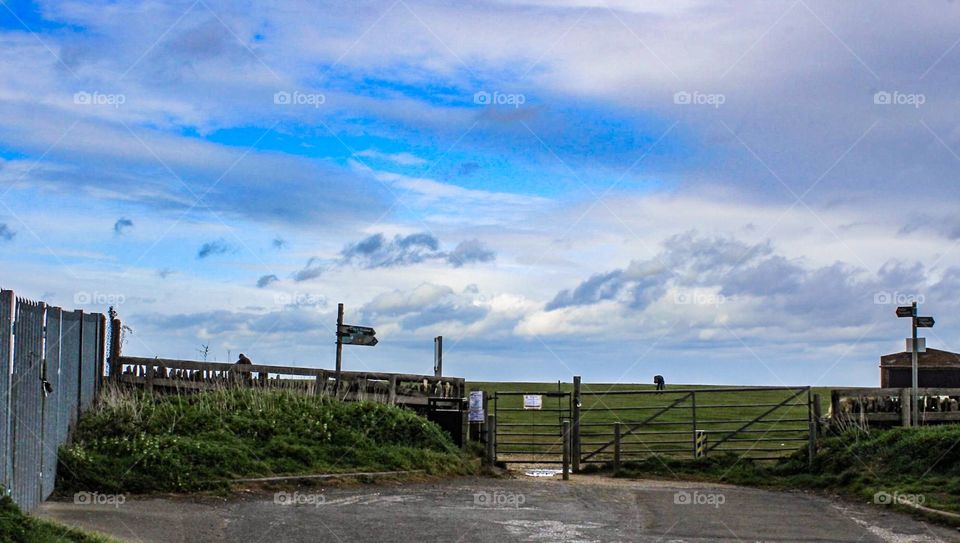 Entrance to Cleeve Common Cheltenham Gloucestershire Cotswolds 