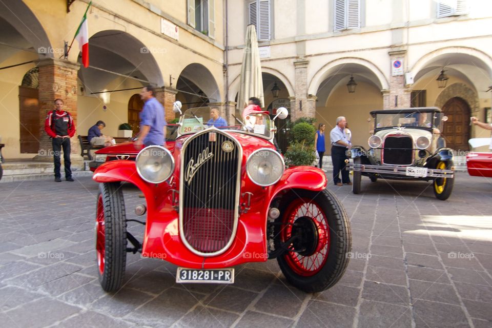 Red classical car