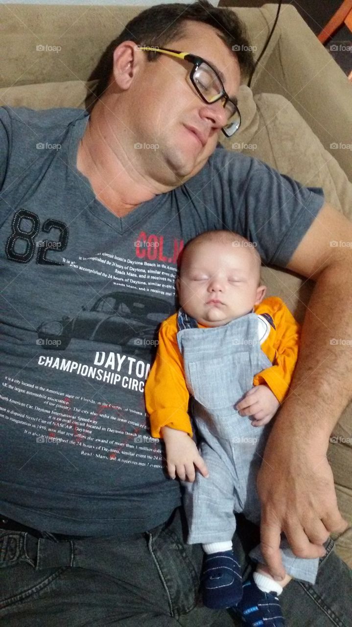 my family sleeping on the couch