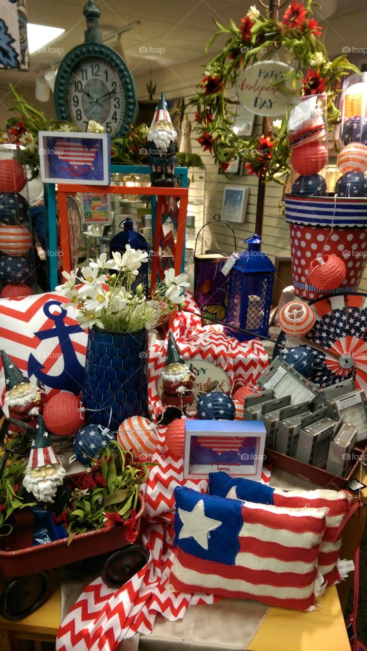 patriotic display at Store