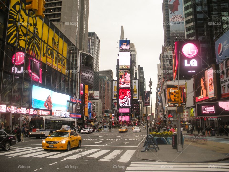 Taxi and Pink Neon Street