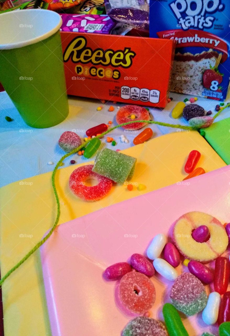 assorted candy Reese's Pop-Tarts and other accessories this was a lot of fun to do
