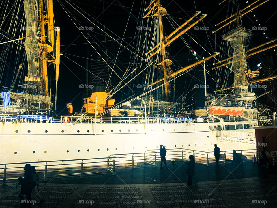 haber in night view, amazing passenger ship