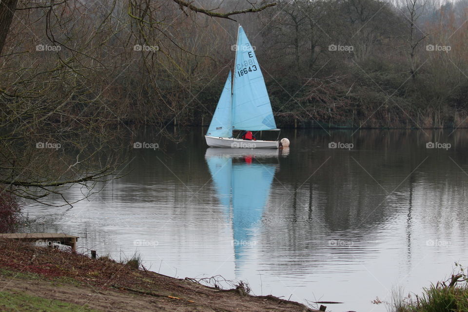 Sailing boat on a lake
