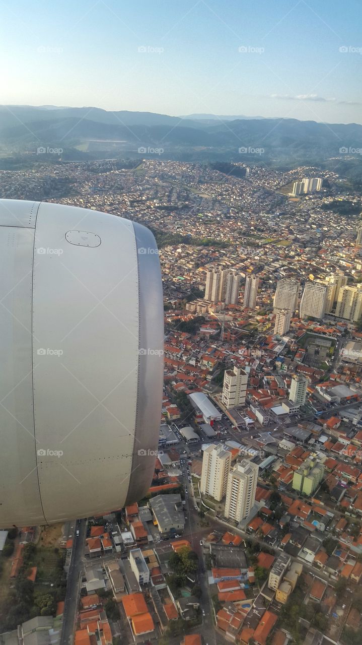 Sao pablo from air. view from the plane of Sao pablo