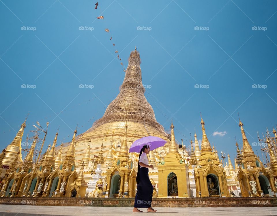 Yangon/Myanmar-Shwedagon pagoda is the most famous and beautiful golden pagoda of Myanmar,The tourists from everywhere fall in love it at the first sight.