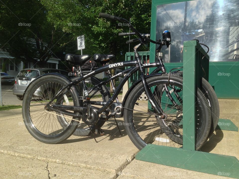 Bikes and rack