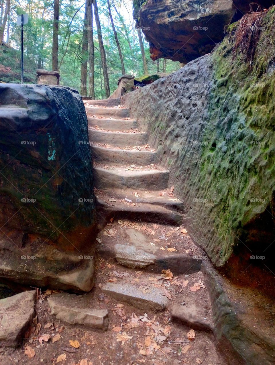 Beautiful afternoon hike at Old Man's Cave in Hocking Hills, a historic site full of old stone steps and cool sites to see.