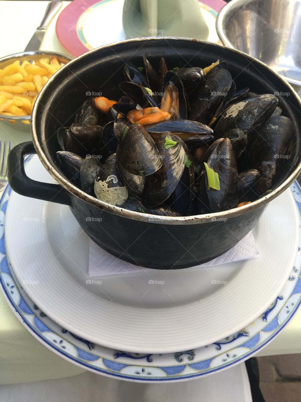 French Fries and Mussels Belgium Food