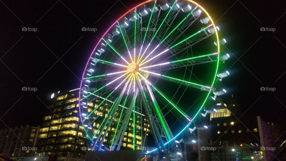 Sky wheel at night Cincinnati, Ohio