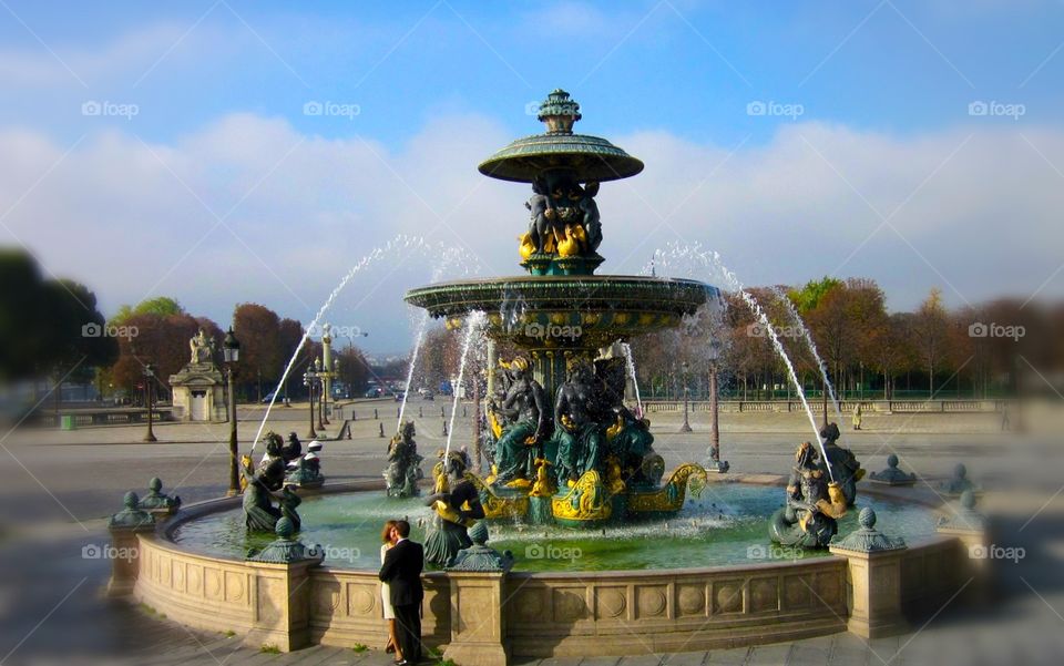 Romantic fountain in Paris
