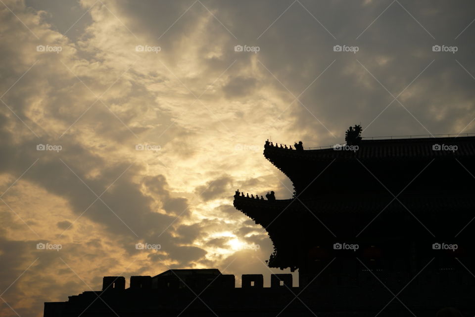 Ancient city wall, Yangzhou, sunset. Spring trip with BF in 2016.