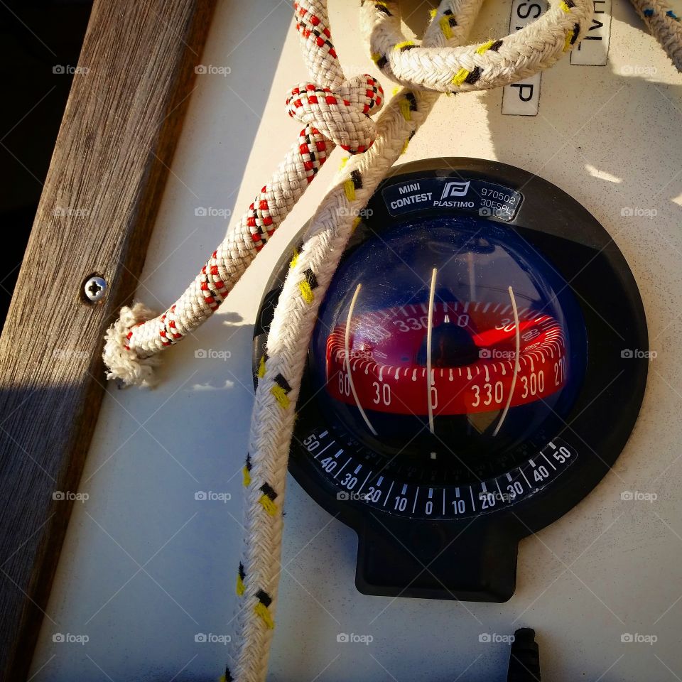 Compass on a sailing yacht