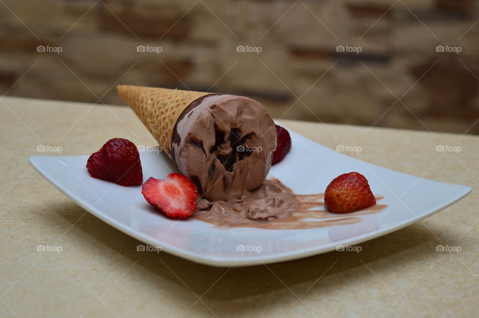 Ice cream in plate