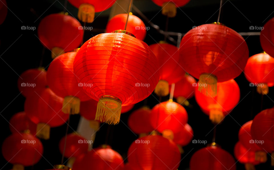Red lantern in Chinese New Year festival.