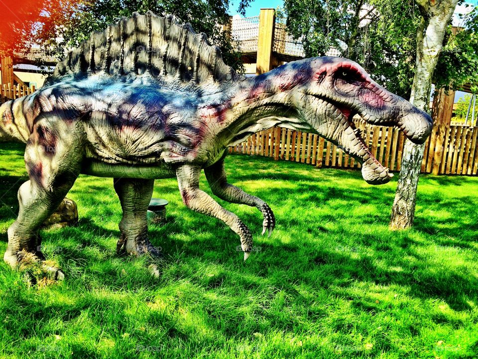 Life-size Spinosaurus model