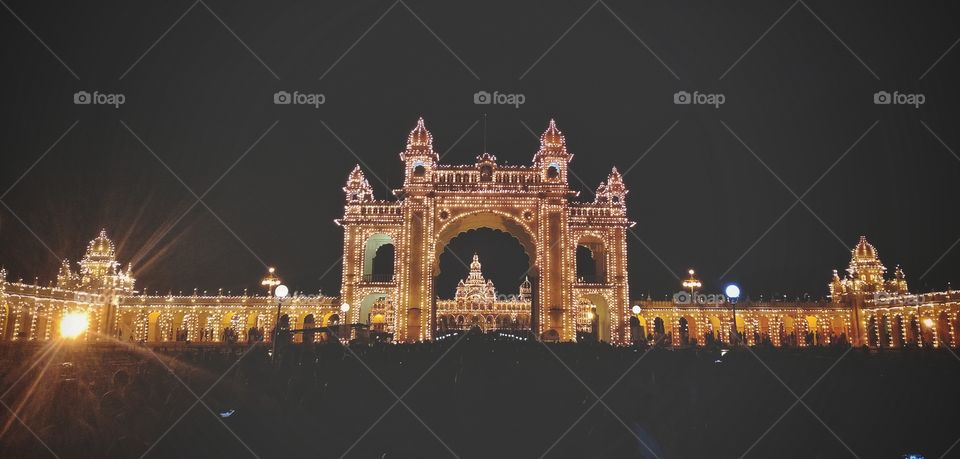mysore palace at the time of dussehra festival