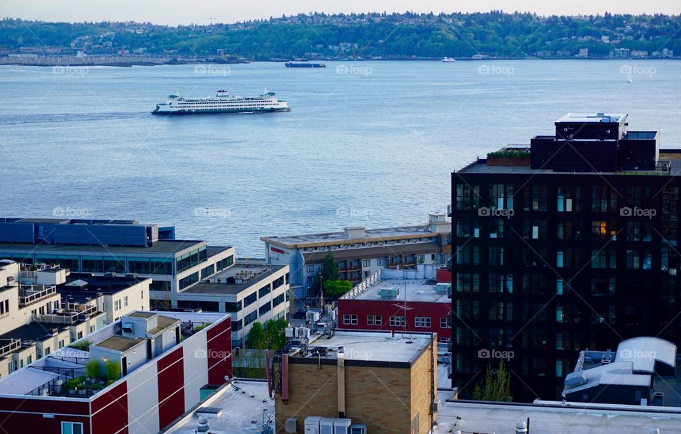 Ferry making its usual runs.