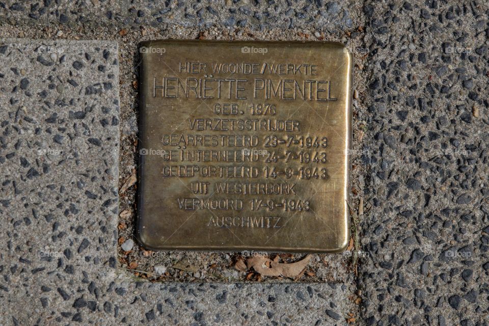 Stolperstein From Henriette Pimentel Living And Working At Amsterdam The Netherlands 21-5-2024