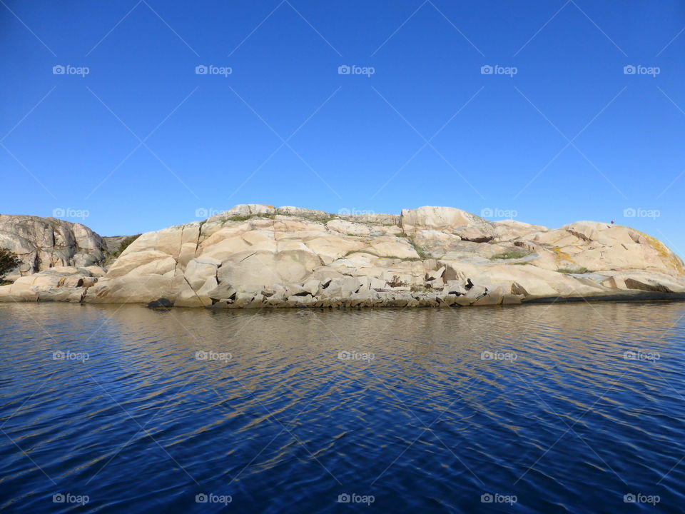 beautiful cliff in the sea in the Swedish archipelago