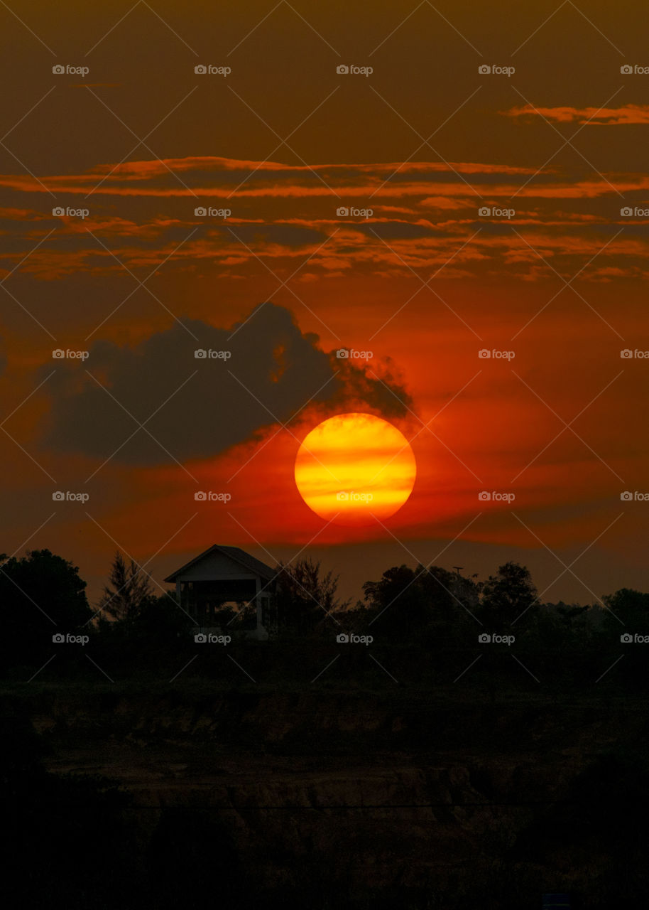 Close up Full sunset