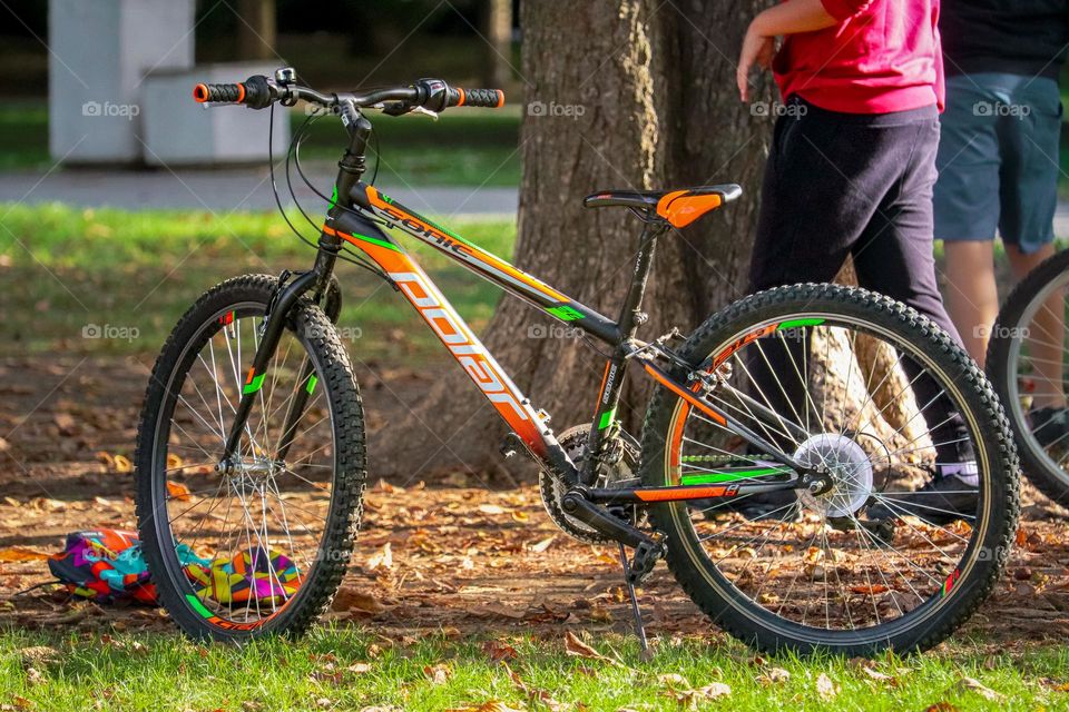 The bicycle on the children's playground