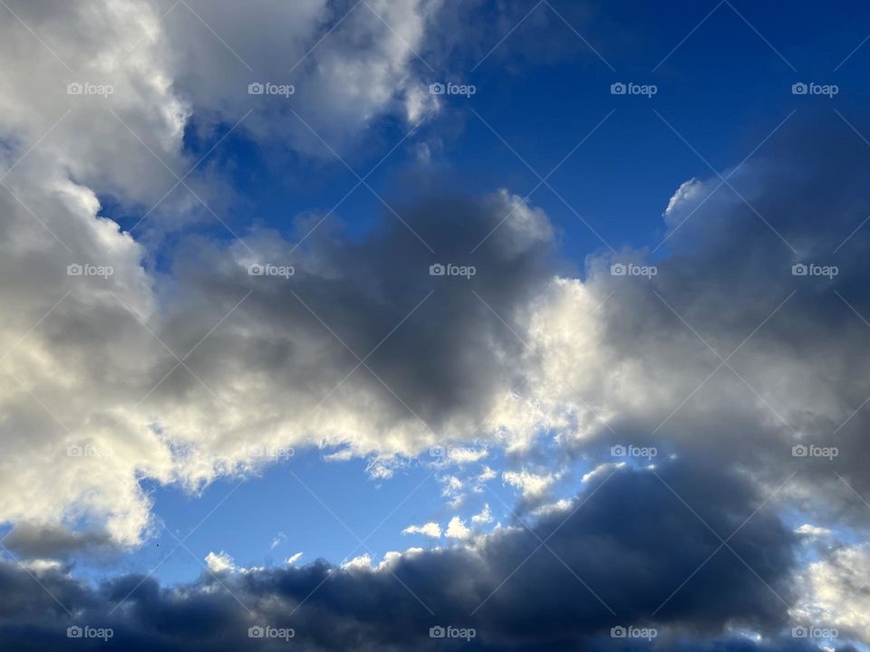 Dark and light sky with clouds