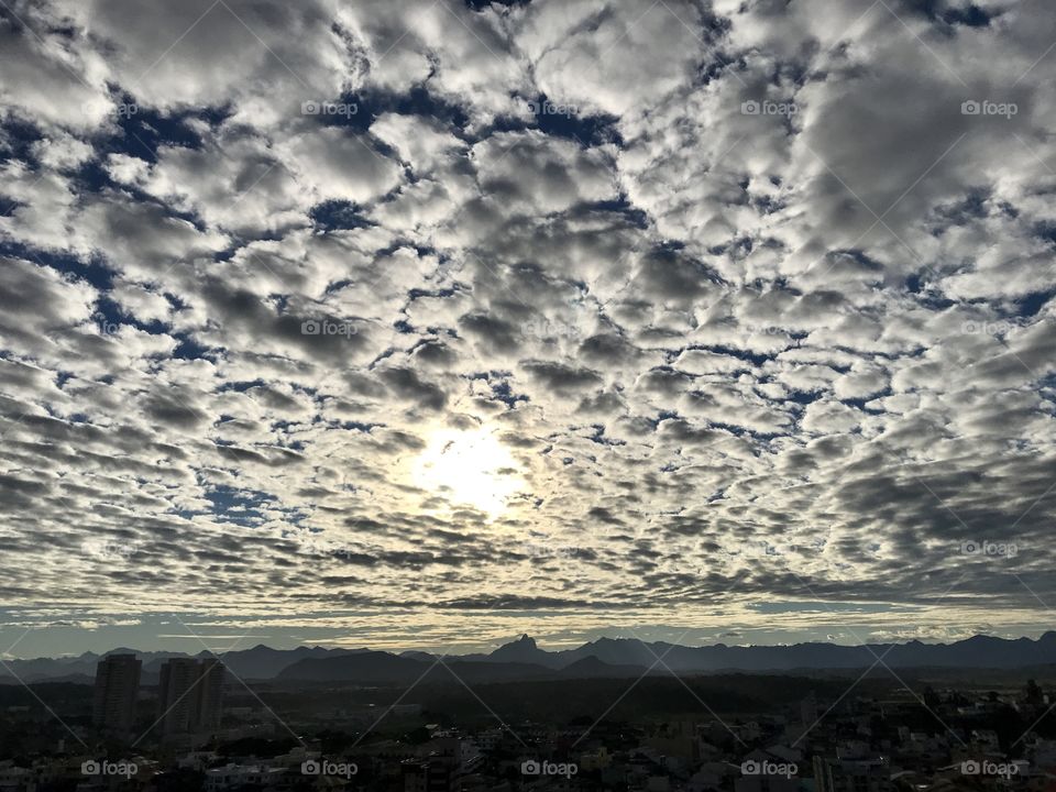 Cloud carpet. The beauty of sunset with the clouds.