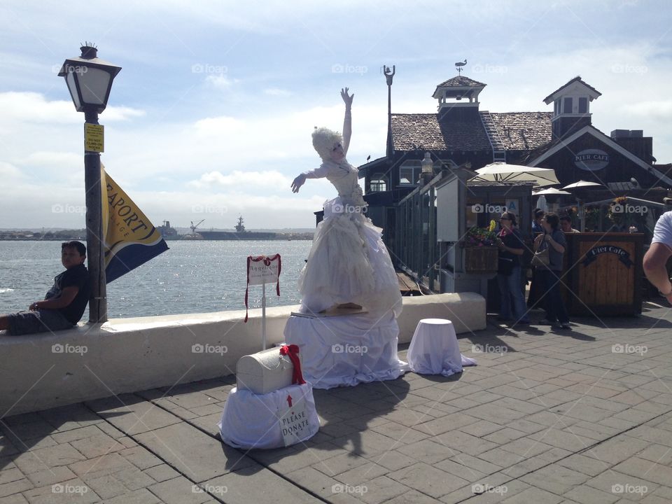 Human Statue, San Diego Marina