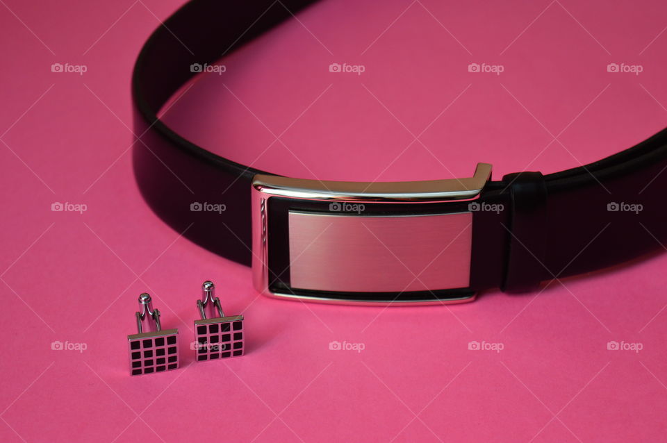 Close-up of Cufflink and belt