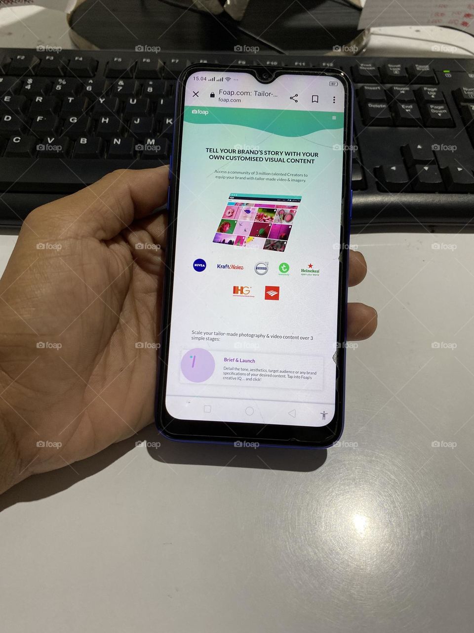 Foap app on smartphone screen