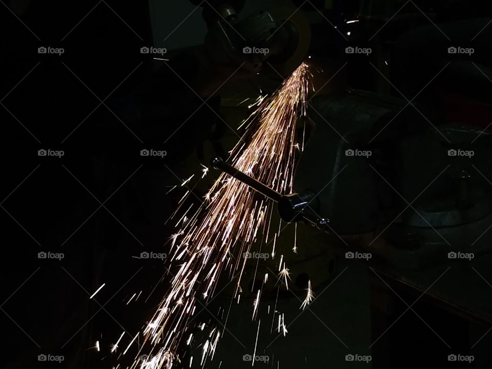 sparks from a welder