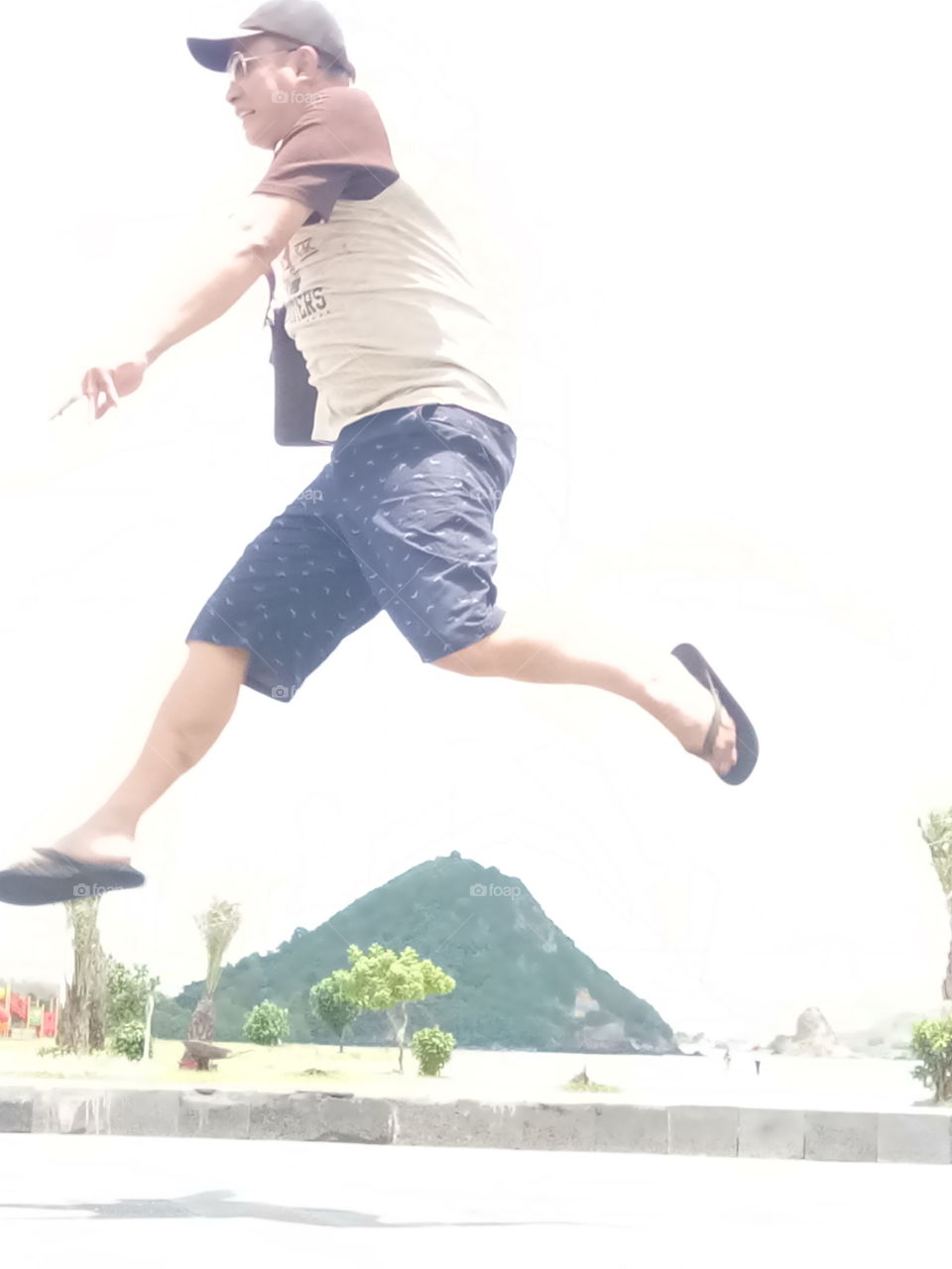 Jump on little mount Lombok