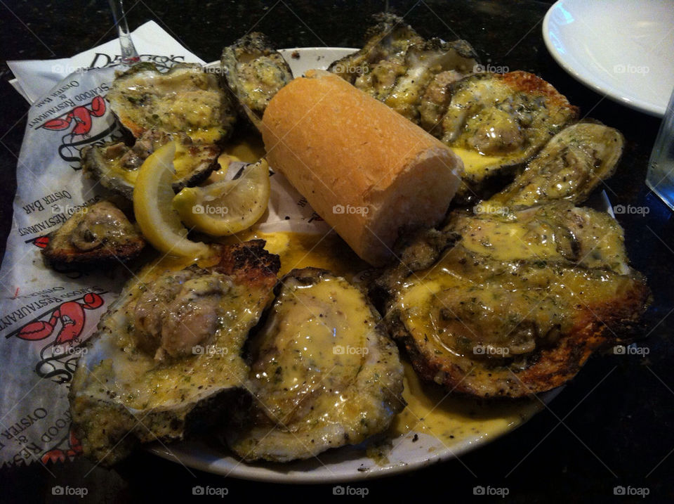 bread grilled lemons oysters by lguarini