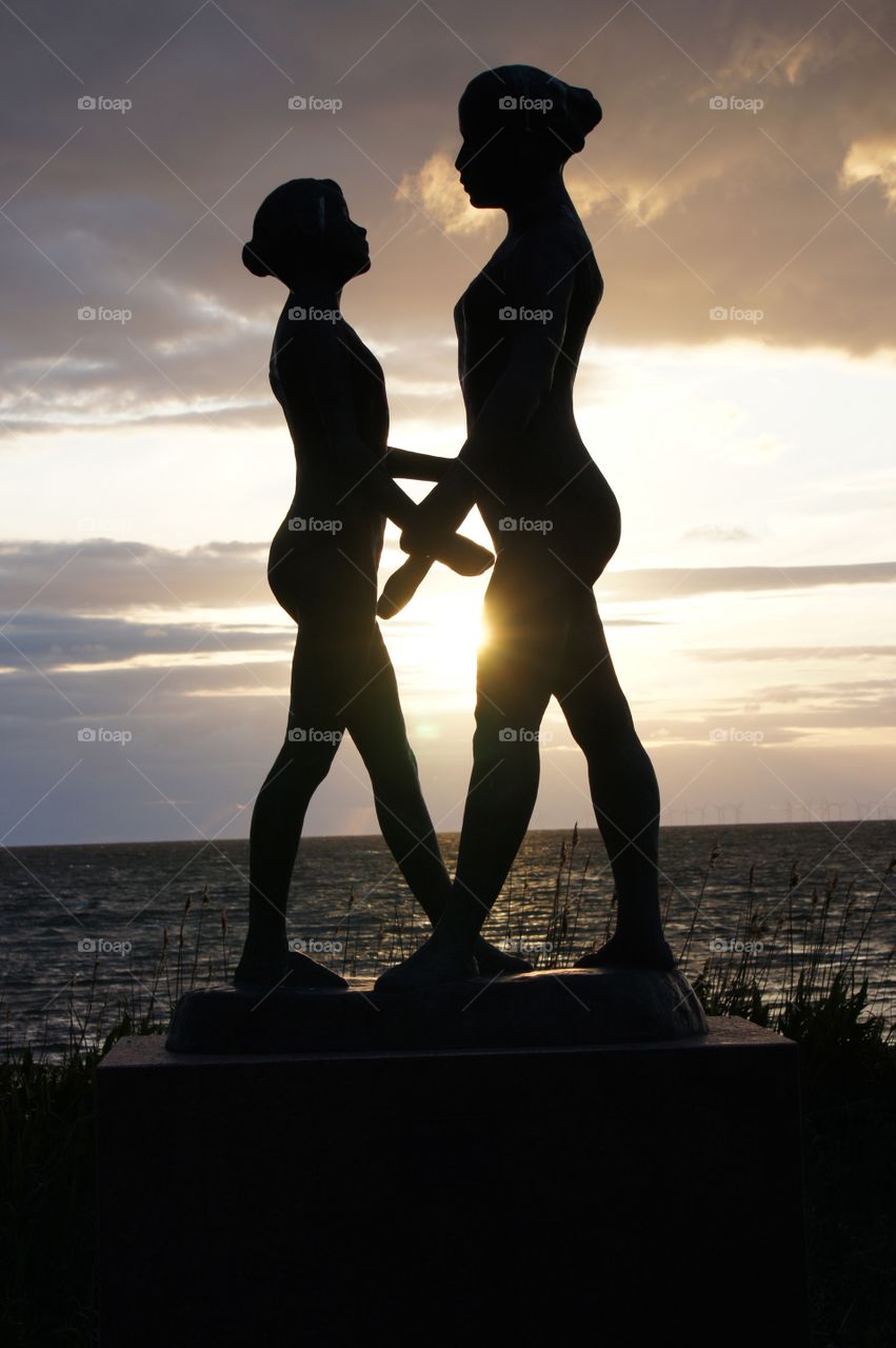 Sculpture in sunset