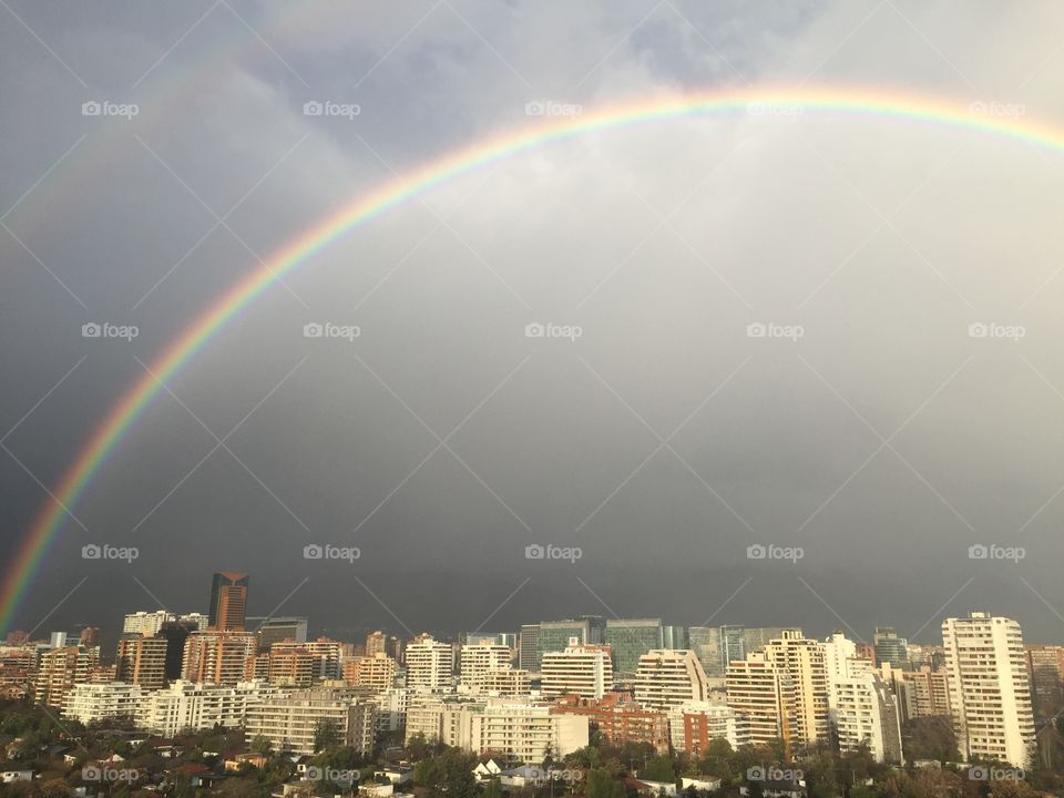 Beautiful rainbow at Santiago de Chile