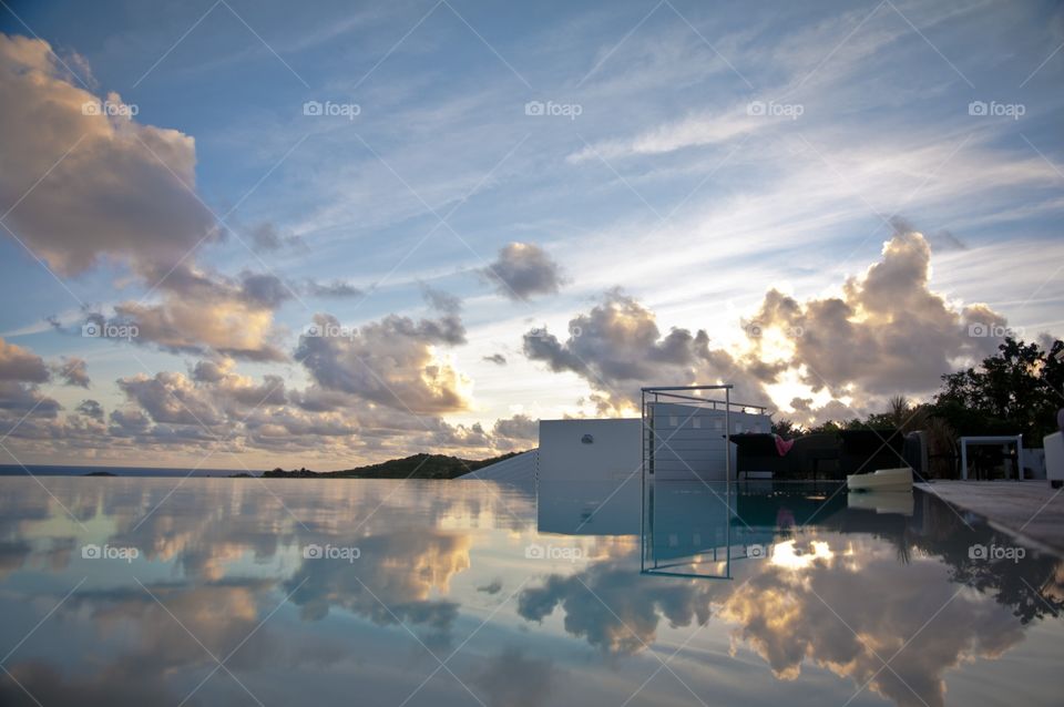 Villa pool reflections 