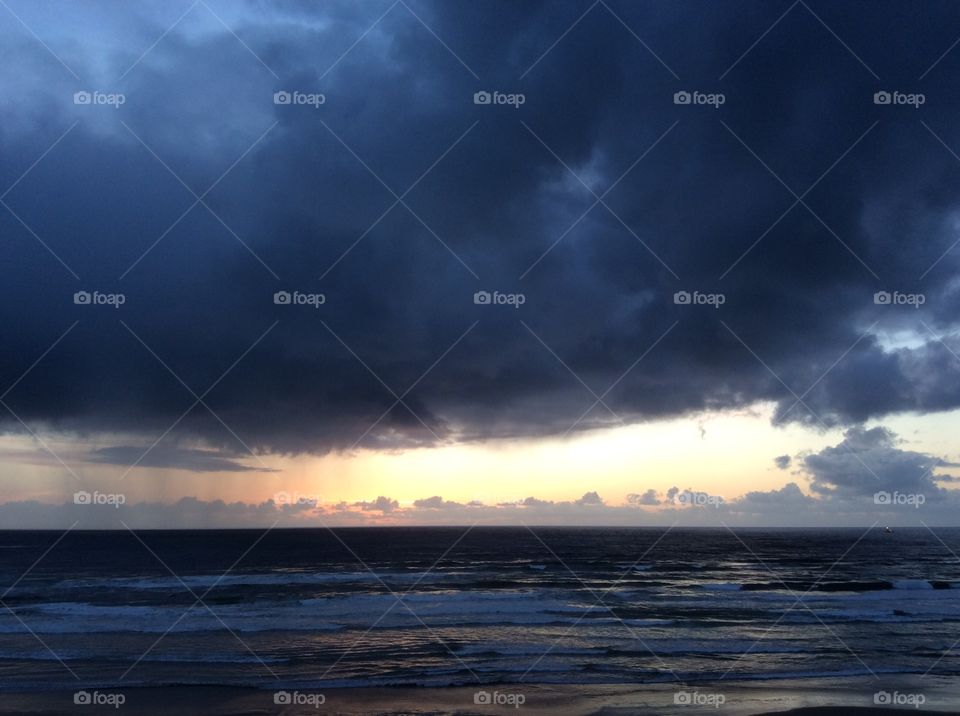 Rain clouds on the coast