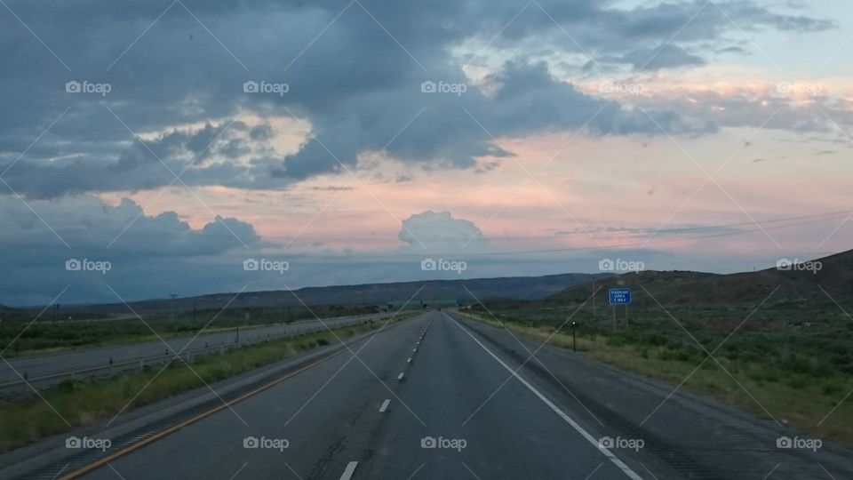 Wyoming Storm Clouds. Interstate 80