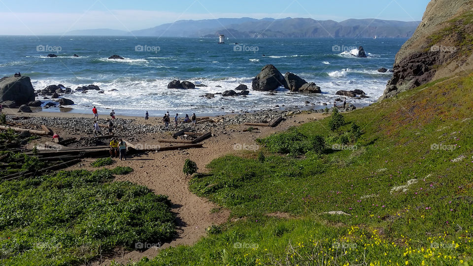 Scenic view of beach, california