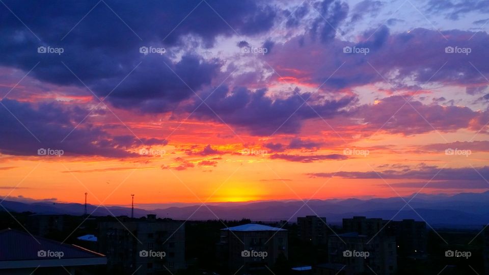 multi color sky and clouds