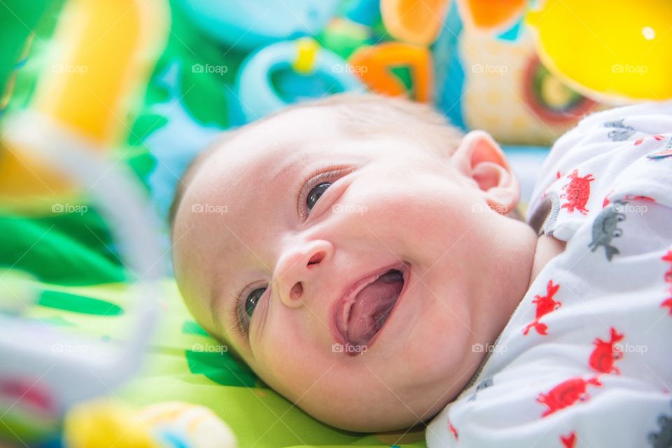 Baby laughing