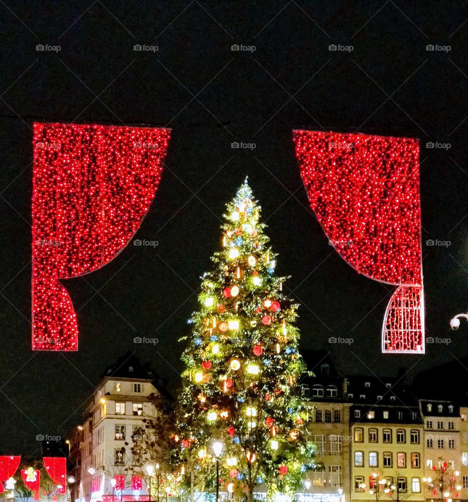 Christmas night lights, Strassburg