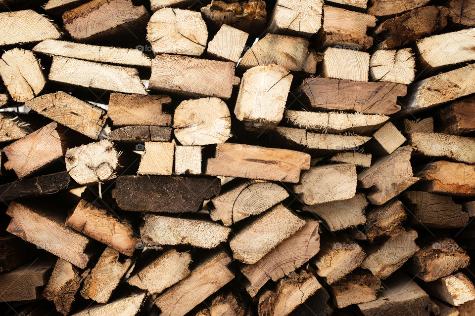 Stacked of firewood