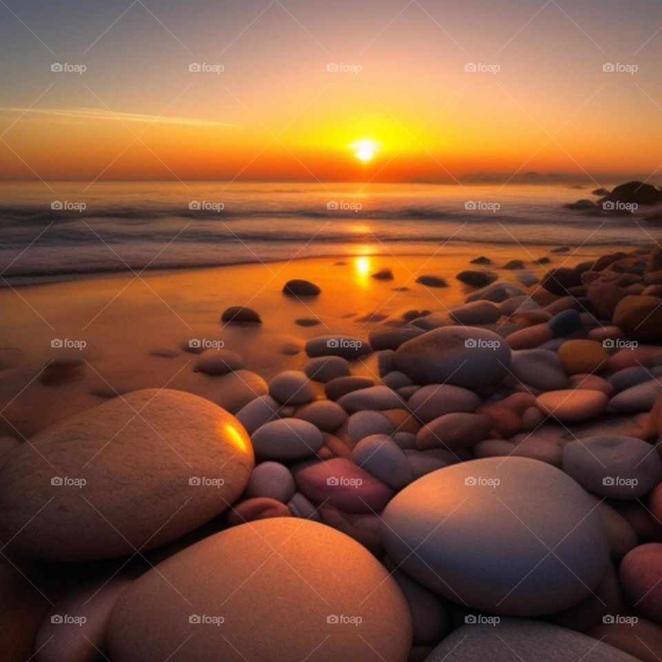 por do sol entre as pedras