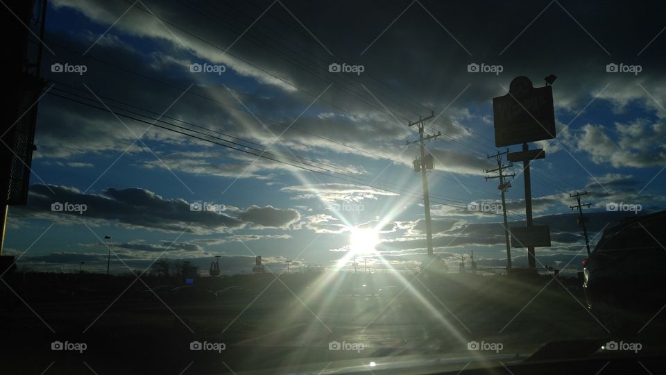 Sunset, Light, Street, Sun, Sky